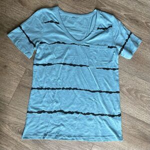 Medium Blue and Black Charlie Brown Striped T Shirt